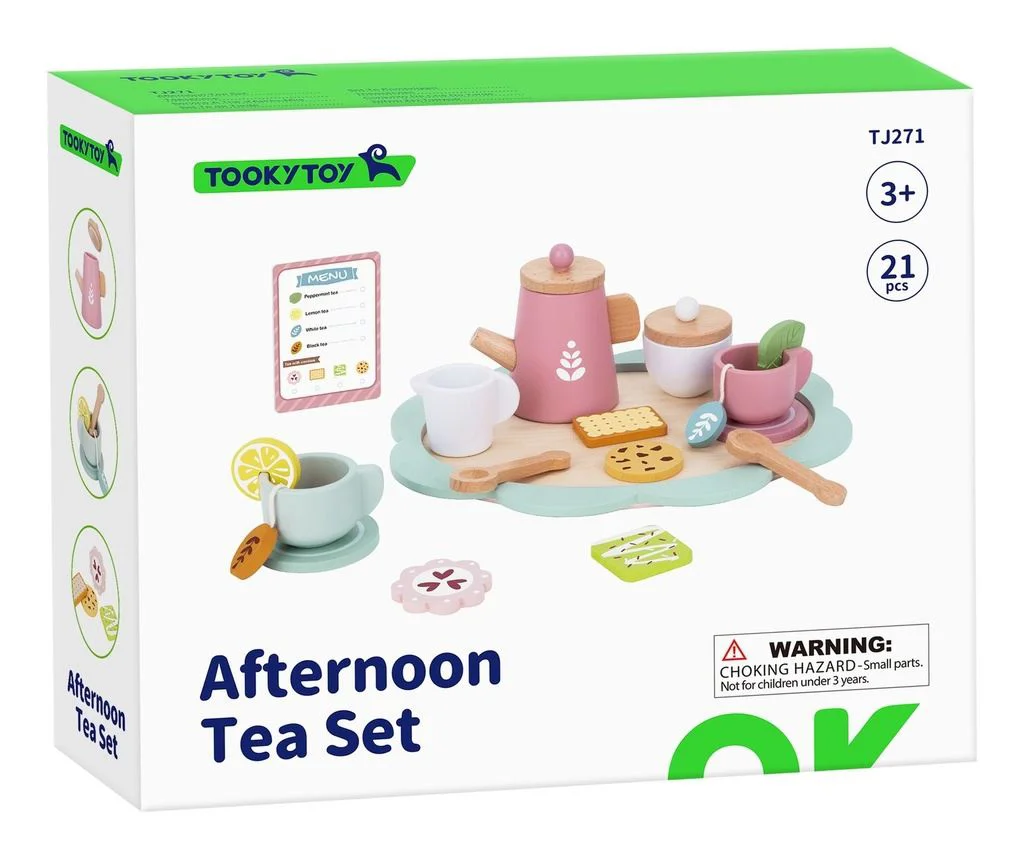 Set din lemn Tooky Toy Ceai de dupa-amiaza foto