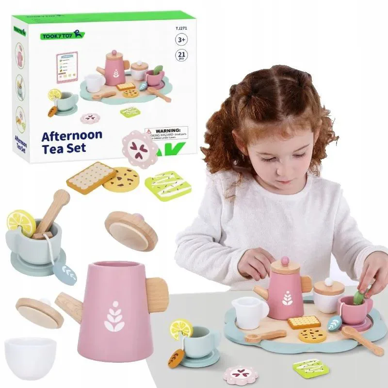 Set din lemn Tooky Toy Ceai de dupa-amiaza foto
