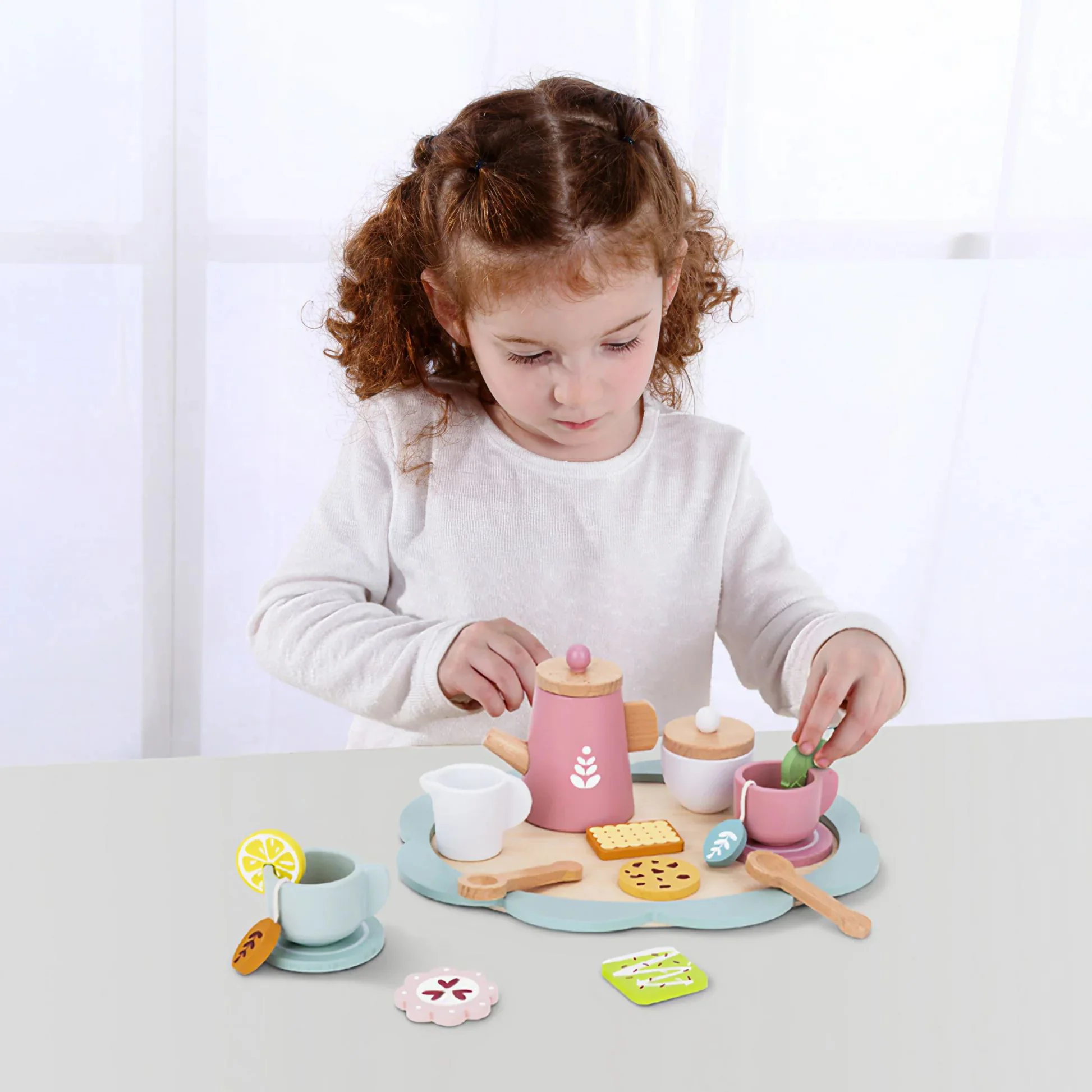 Set din lemn Tooky Toy Ceai de dupa-amiaza foto