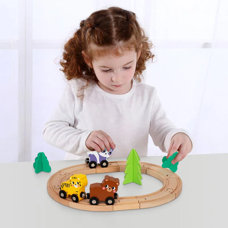 Set de joaca Tooky Toy Tren Animale cu prindere magnetica foto