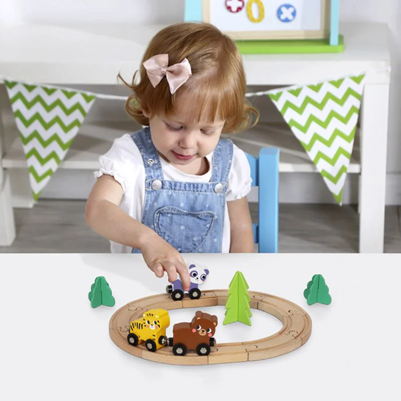 Set de joaca Tooky Toy Tren Animale cu prindere magnetica foto