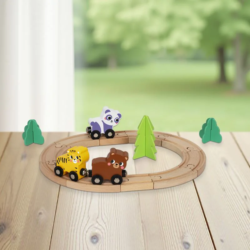 Set de joaca Tooky Toy Tren Animale cu prindere magnetica foto