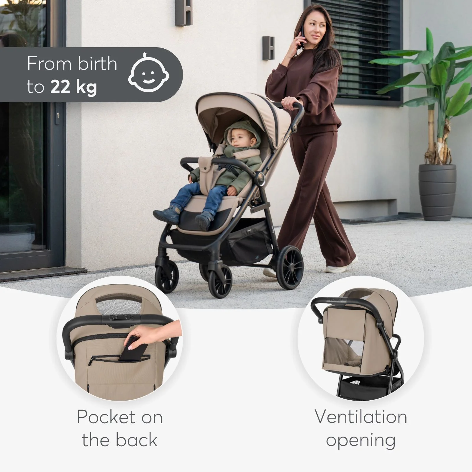 Carucior de plimbare KikkaBoo Jody Dark Grey foto
