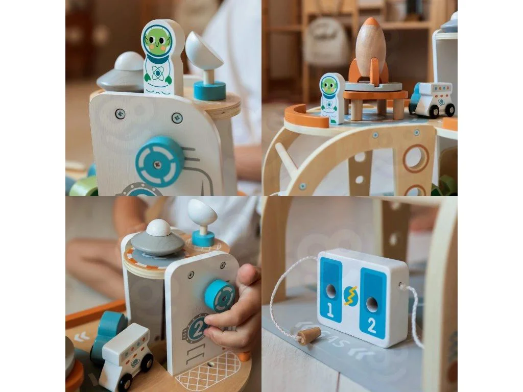 Деревянный игровой набор Tooky Toy «Космическая станция» foto