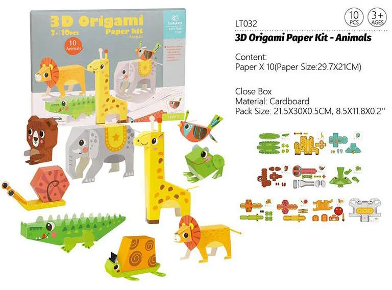 Set 3D origami Tooky Toy Animale salbatice, 10 modele foto