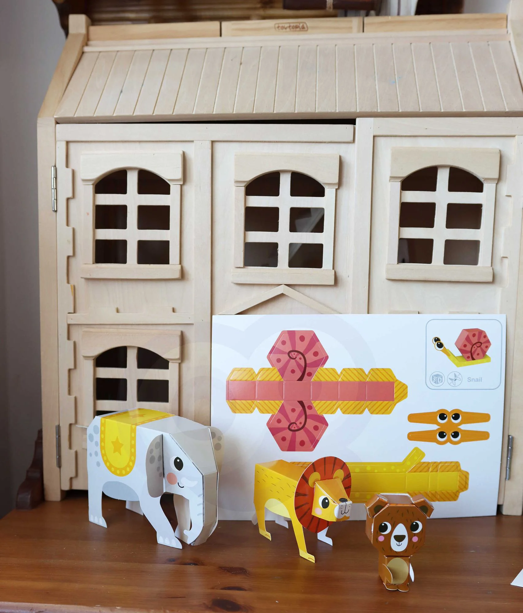 Set 3D origami Tooky Toy Animale salbatice, 10 modele foto