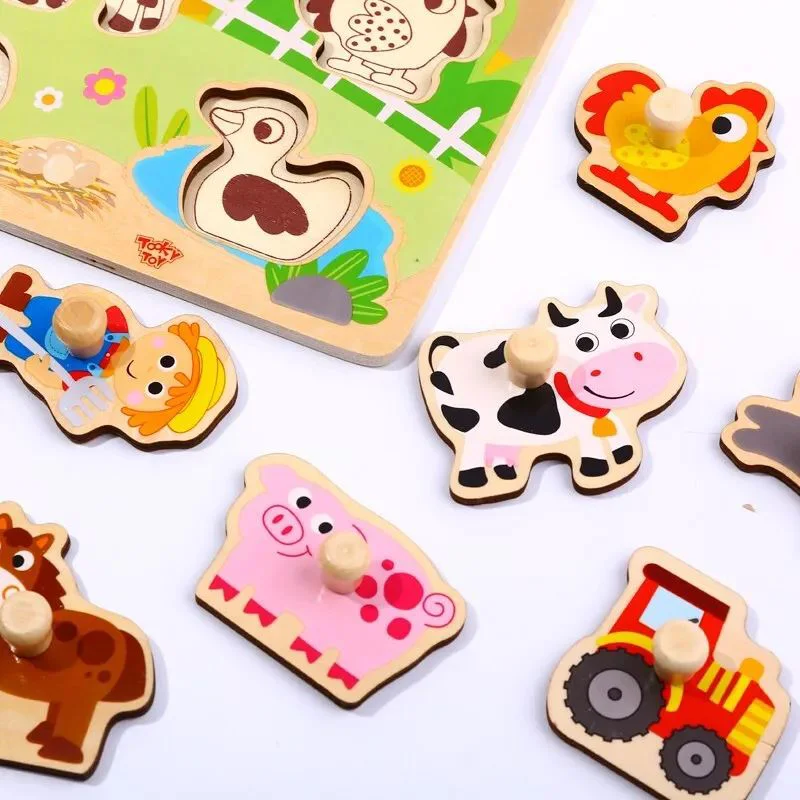 Puzzle din lemn Tooky Toy Ferma foto