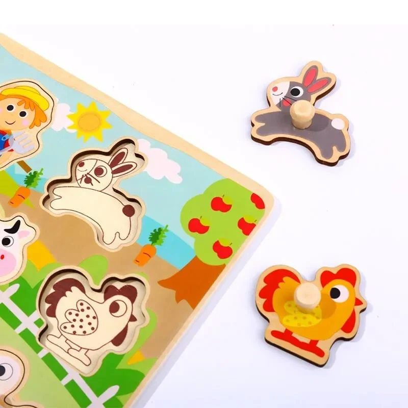 Puzzle din lemn Tooky Toy Ferma foto