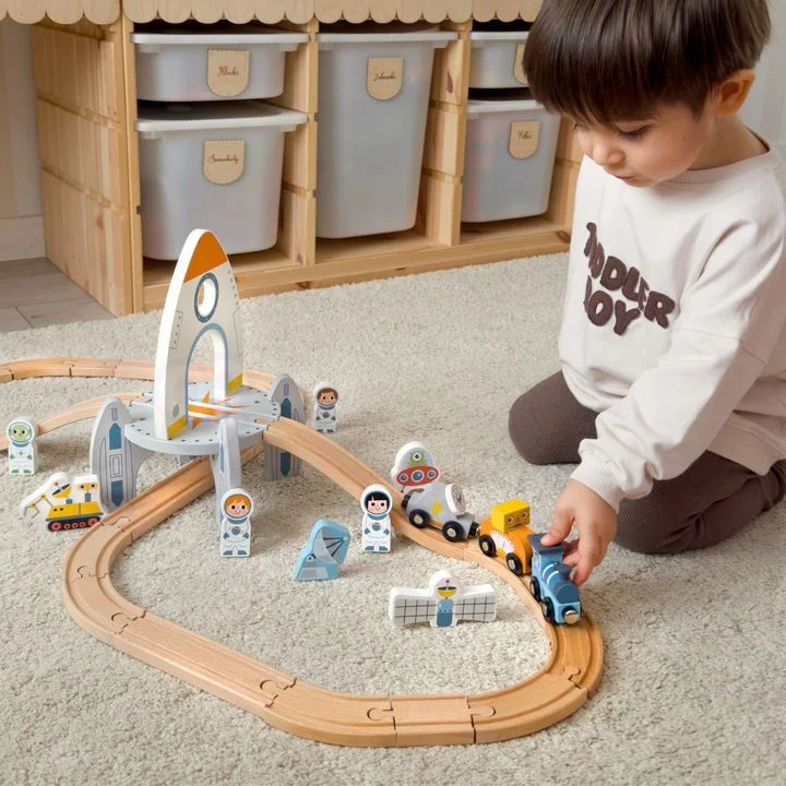 Деревянная железная дорога Tooky Toy «Космическая станция» foto