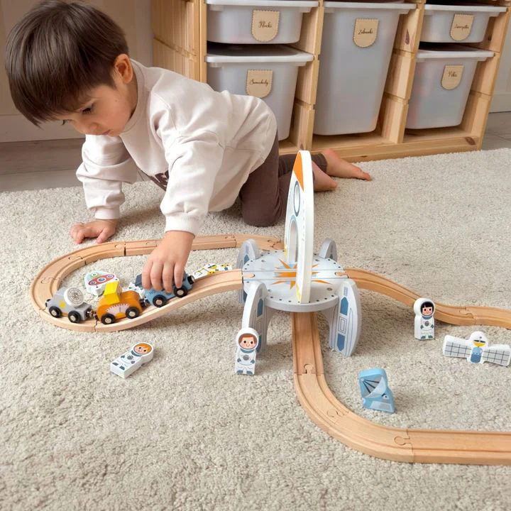 Деревянная железная дорога Tooky Toy «Космическая станция» foto