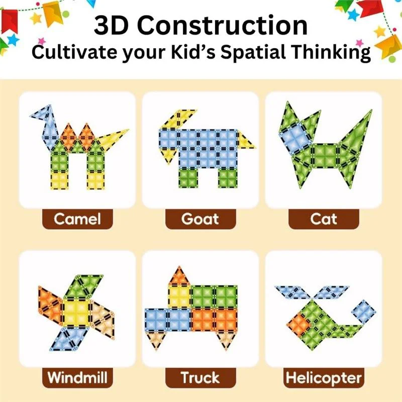 Set de constructie magnetic Paradisul Animalelor, 116 el. foto