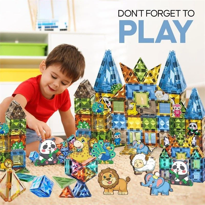 Set de constructie magnetic Paradisul Animalelor, 116 el. foto