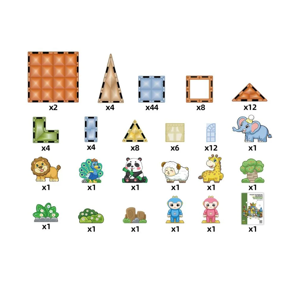 Set de constructie magnetic Paradisul Animalelor, 116 el. foto