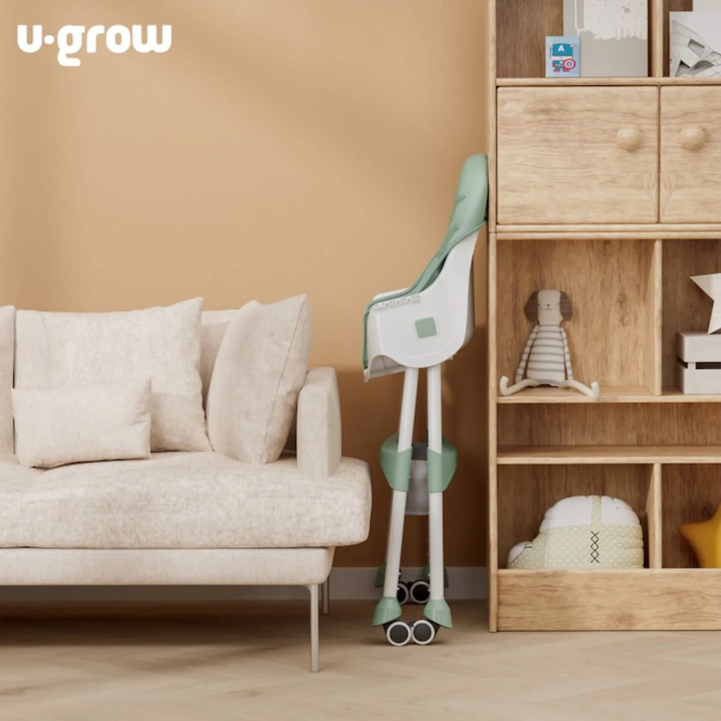 Scaun de masa 2 in 1 U-grow, Verde foto