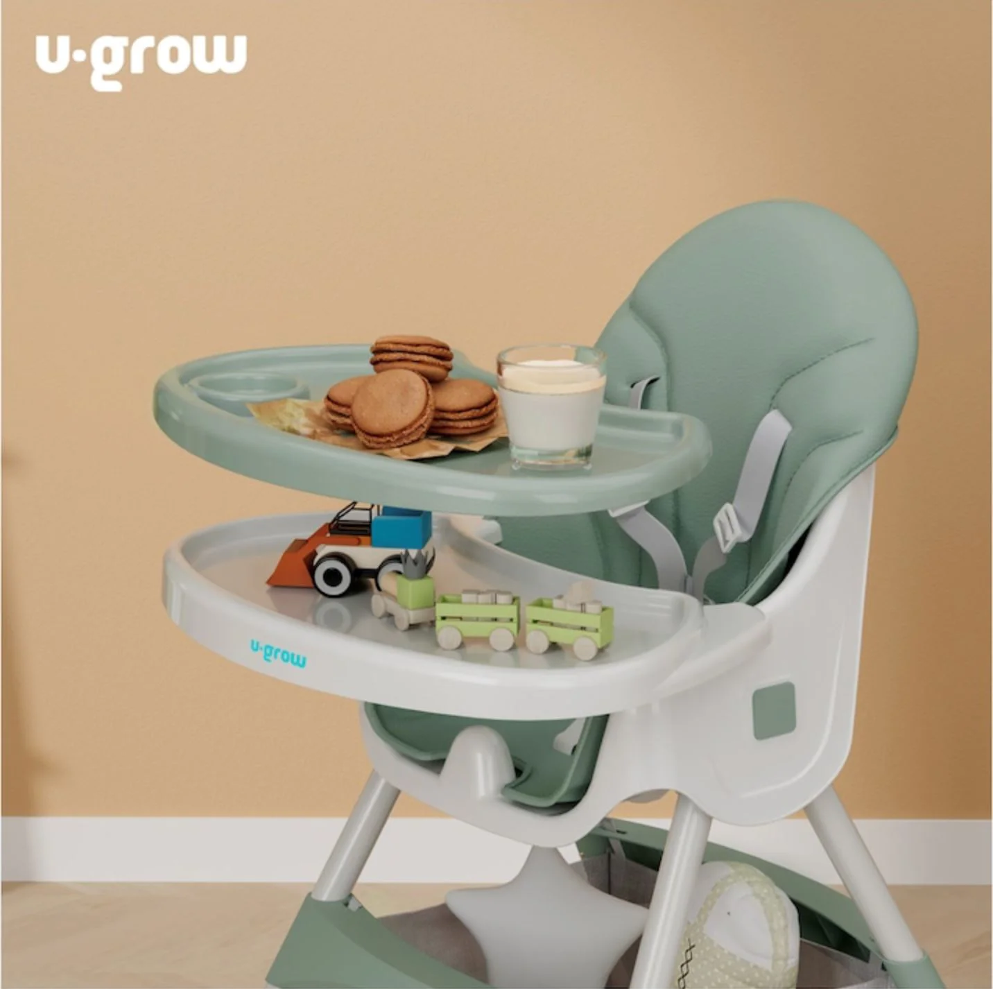 Scaun de masa 2 in 1 U-grow, Verde foto