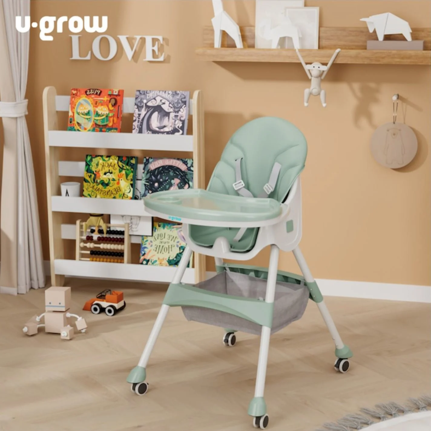 Scaun de masa 2 in 1 U-grow, Verde foto