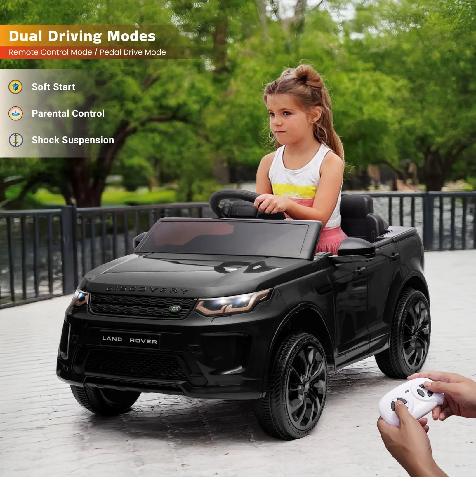 Masinuta electrica Kids car LAND ROVER DISCOVERY, Negru foto