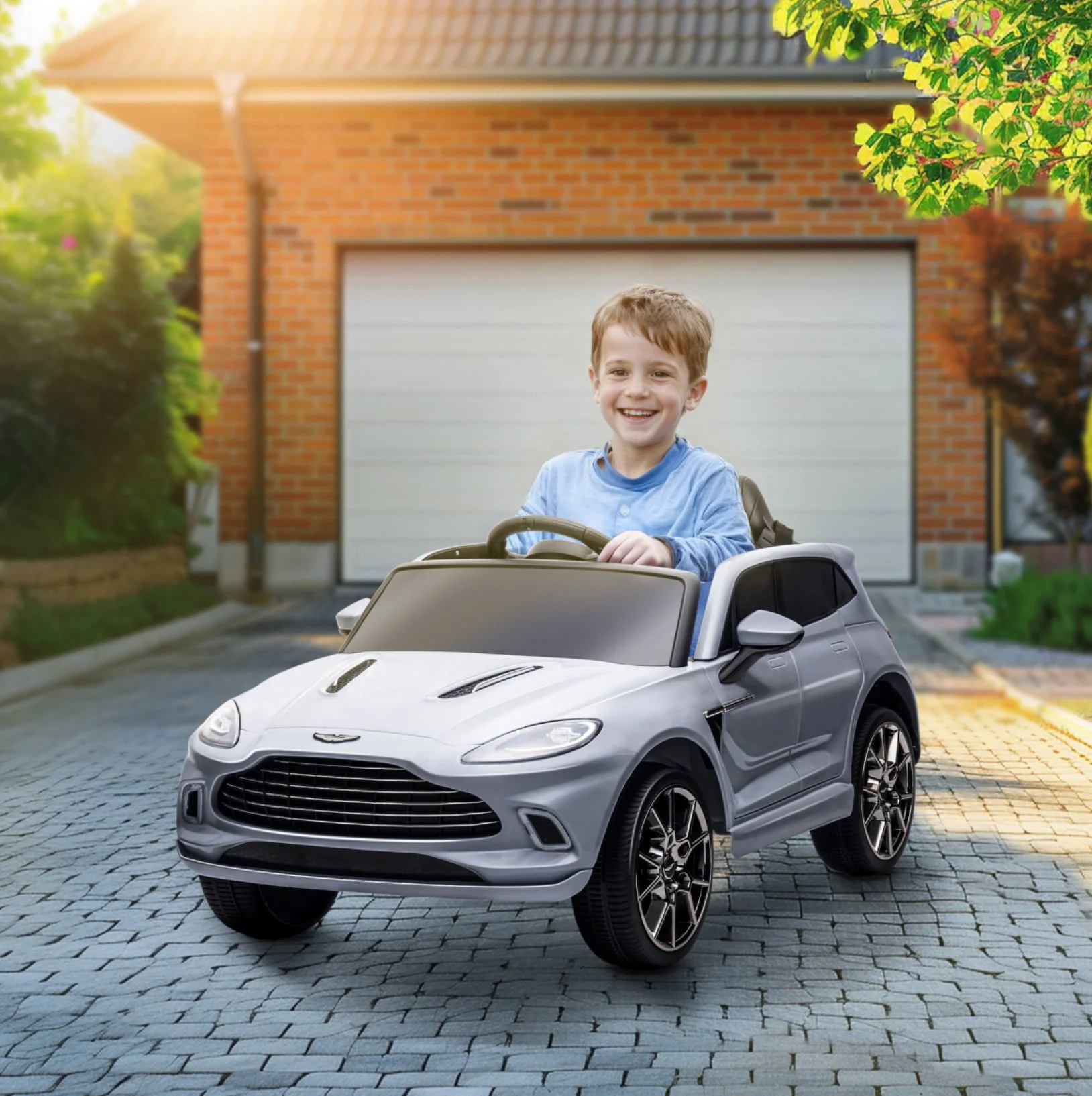 Masinuta electrica Kids car ASTON MARTIN, Gri foto