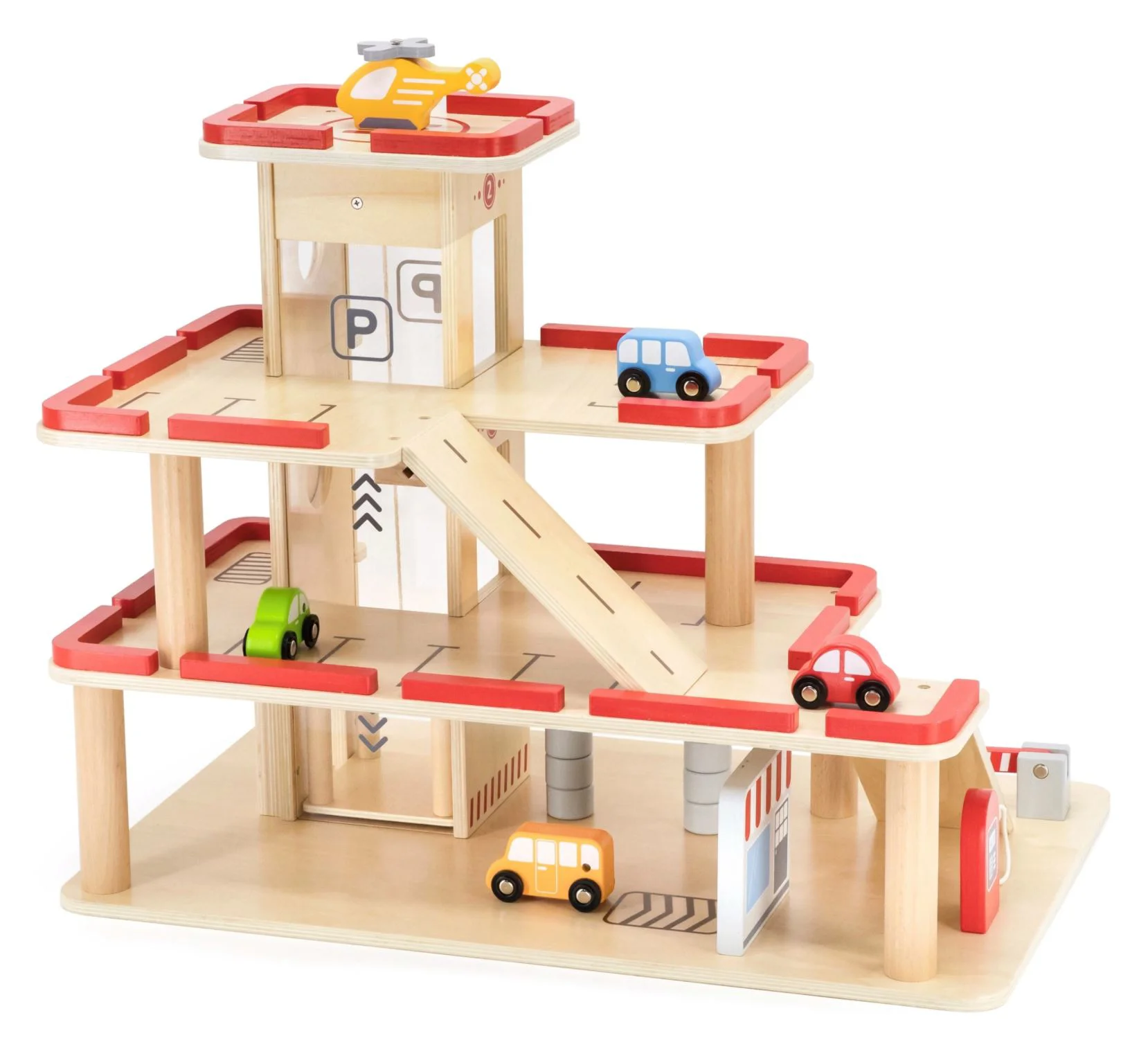 Set de joc din lemn Viga Toys Parcare-garaj foto