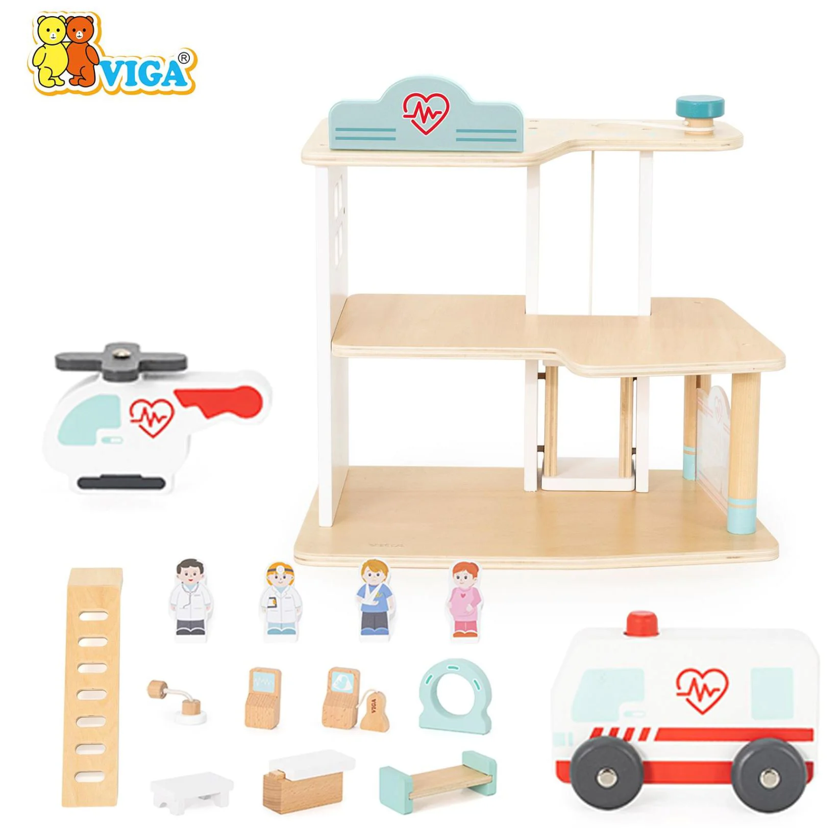 Деревянный игровой набор Viga Toys Больница foto