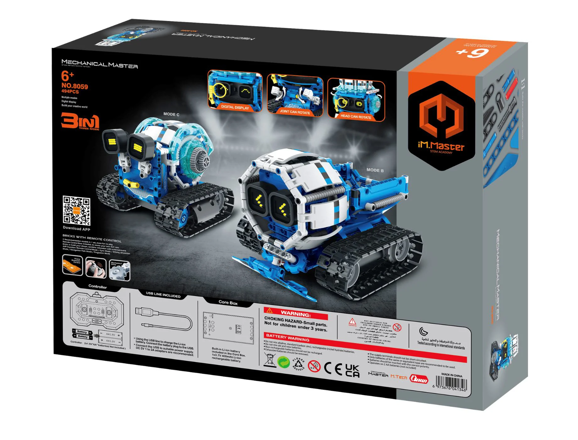 Set de constructie 3 in 1 iM Master Robot detectiv, cu telecomanda, 494 el. foto