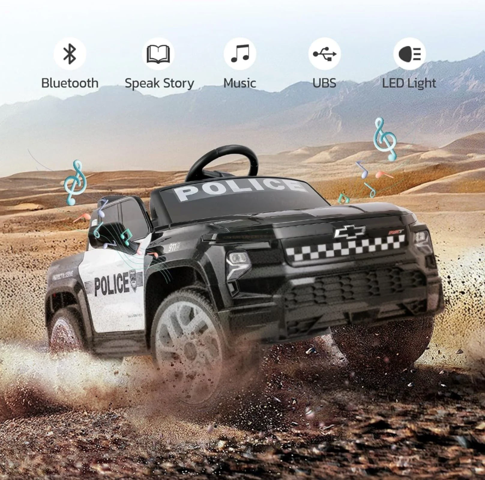 Masinuta electrica Kids car Chevrolet Silverado EV, 12V7AH, motor 550x2, roti EVA foto