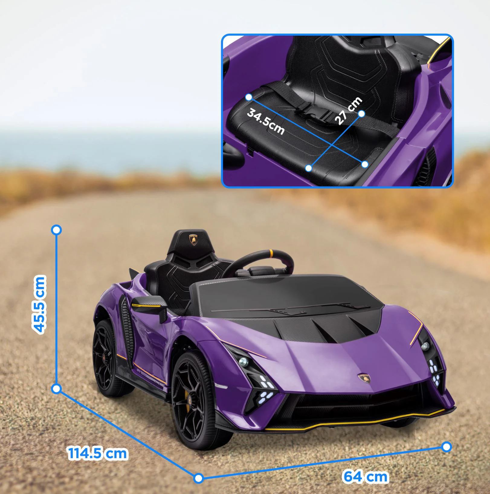 Masinuta electrica Kids car Lamborghini Autentica, 12V7Ah, motor 380x4, roti EVA foto