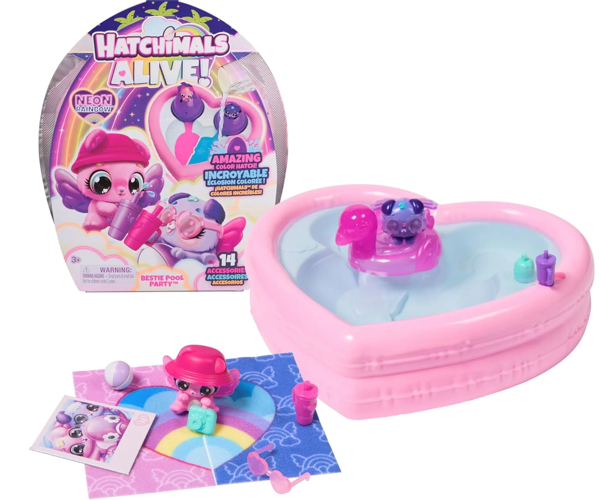 Игровой набор Spin Master Hatchimals Alive, Неоновая Радуга, Вечеринка у бассейна foto