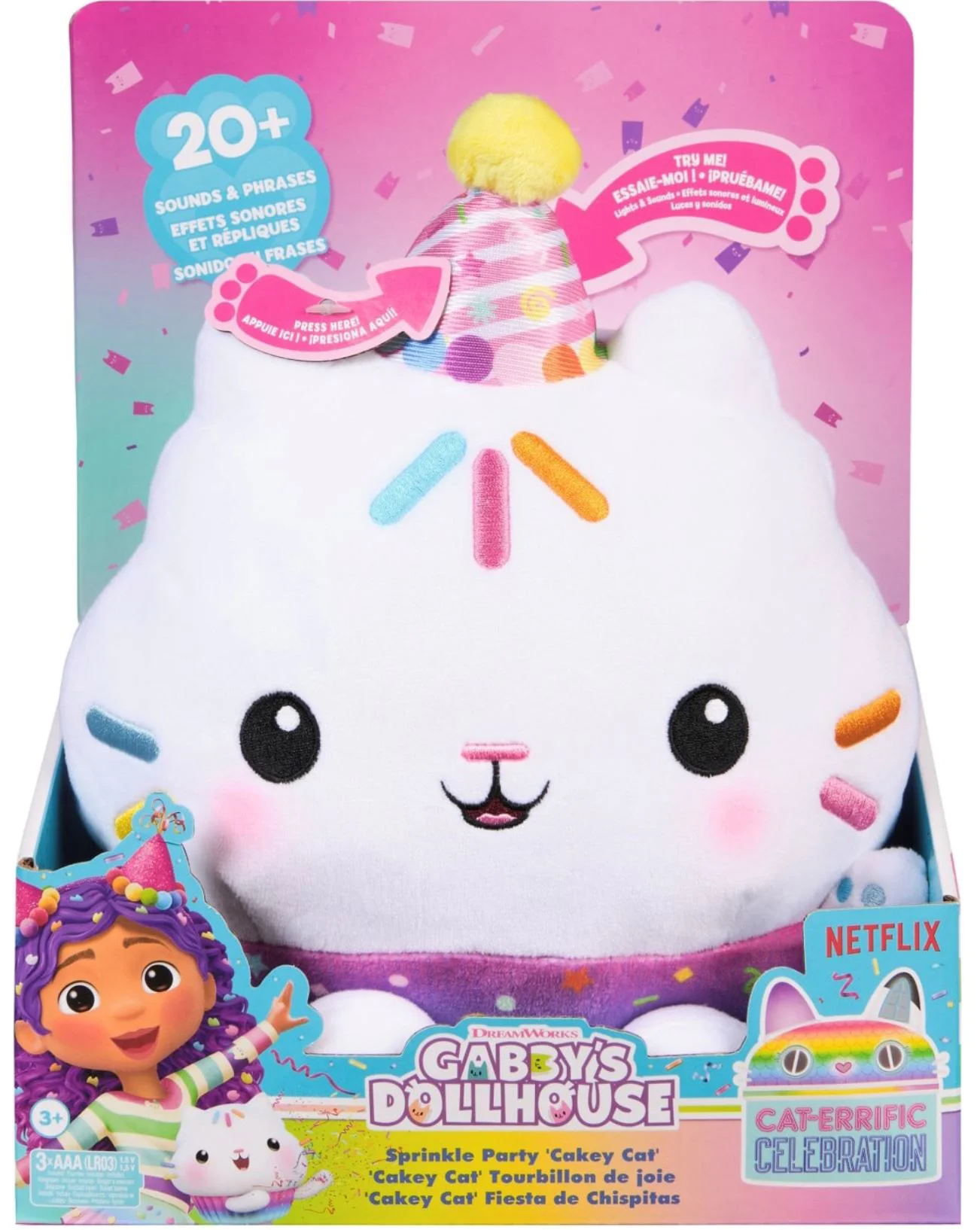 Jucarie de plus Spin Master Cakey Cat, seria Gabbys Dollhouse foto