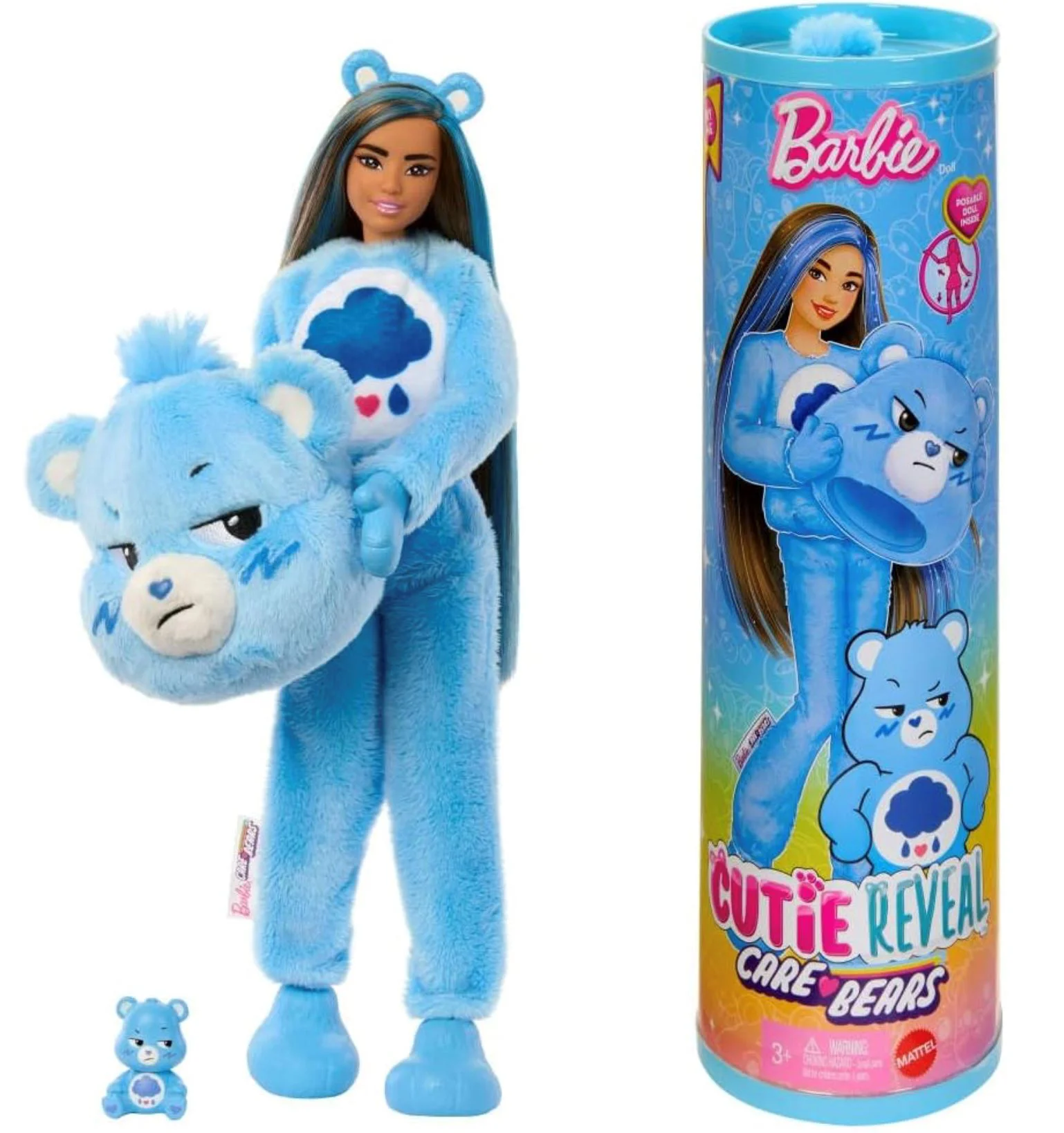 Papusa Barbie In costum de plus de ursulet foto