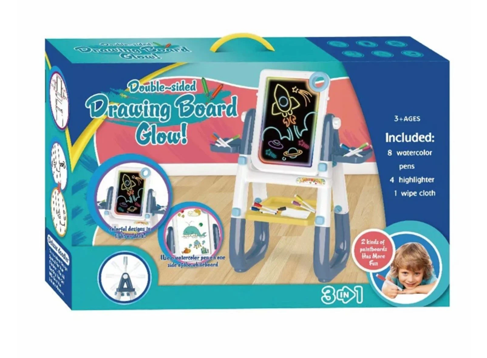 Sevalet pentru copii Essa Toys cu iluminare, Albastru foto