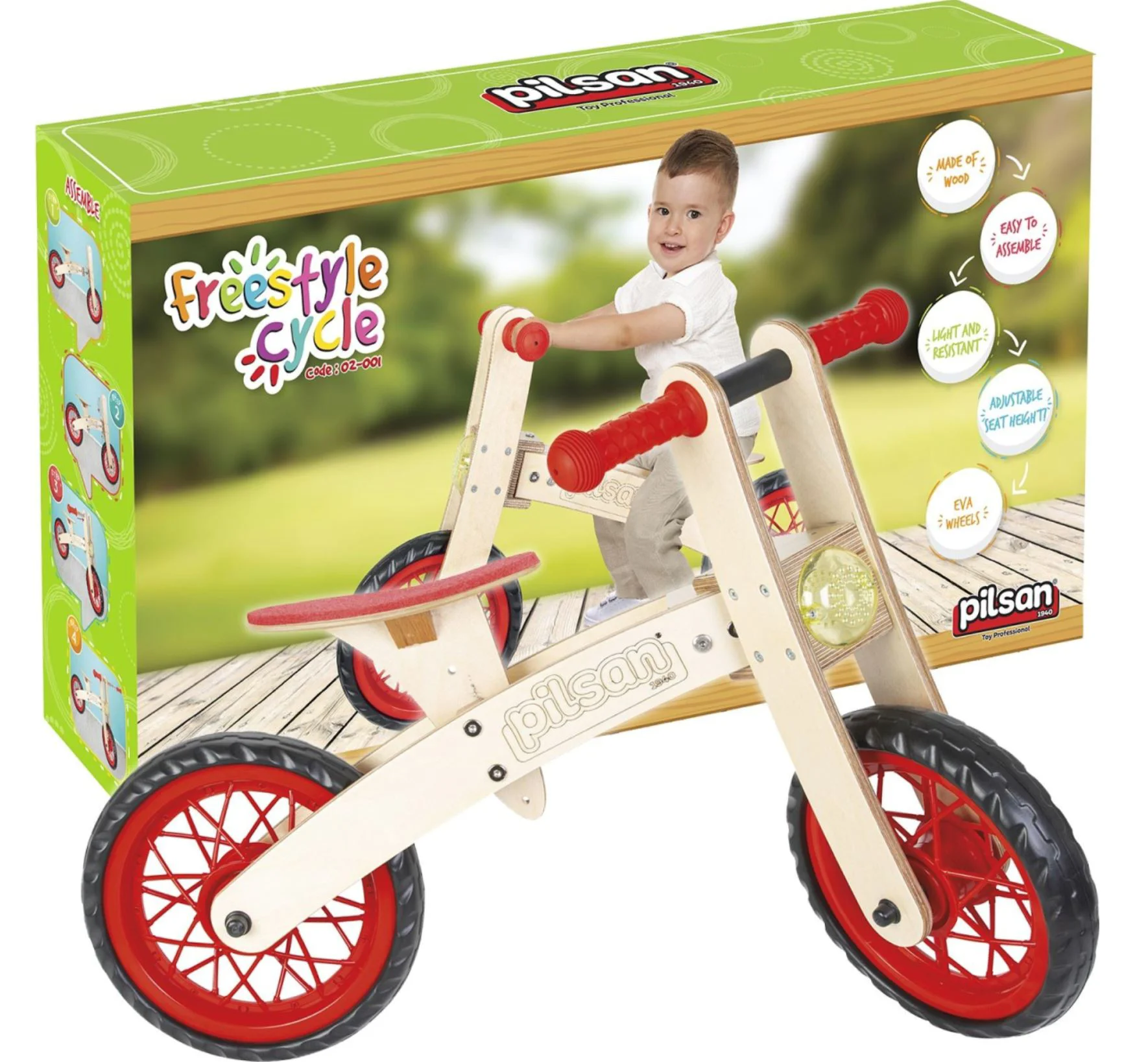 Jucarie din lemn Pilsan Bicicleta de echilibru pentru copii, Free Style foto
