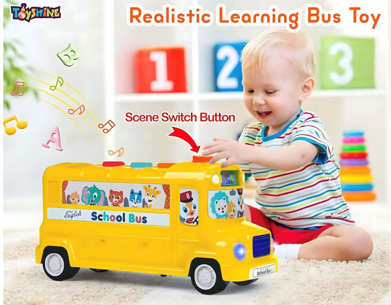 Jucarie educativa Hola Toys Autobuz scolar foto