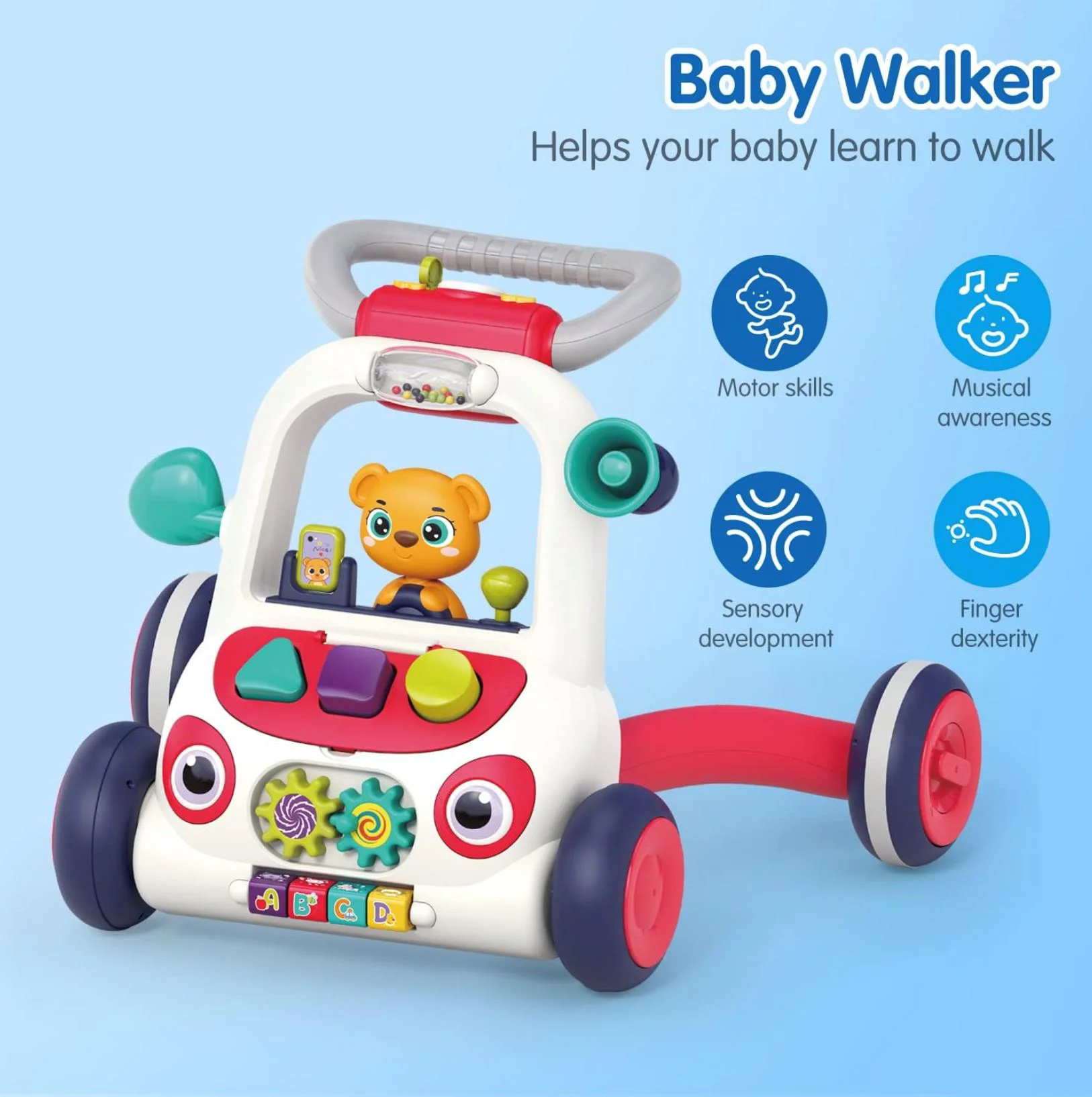 Ходунок Hola Toys Мишка с музыкой и светом foto
