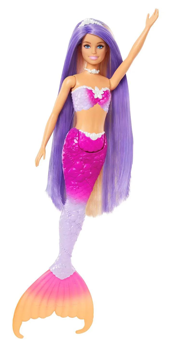 Set de joaca Barbie Sirena care isi schimba culoarea, cu accesorii foto