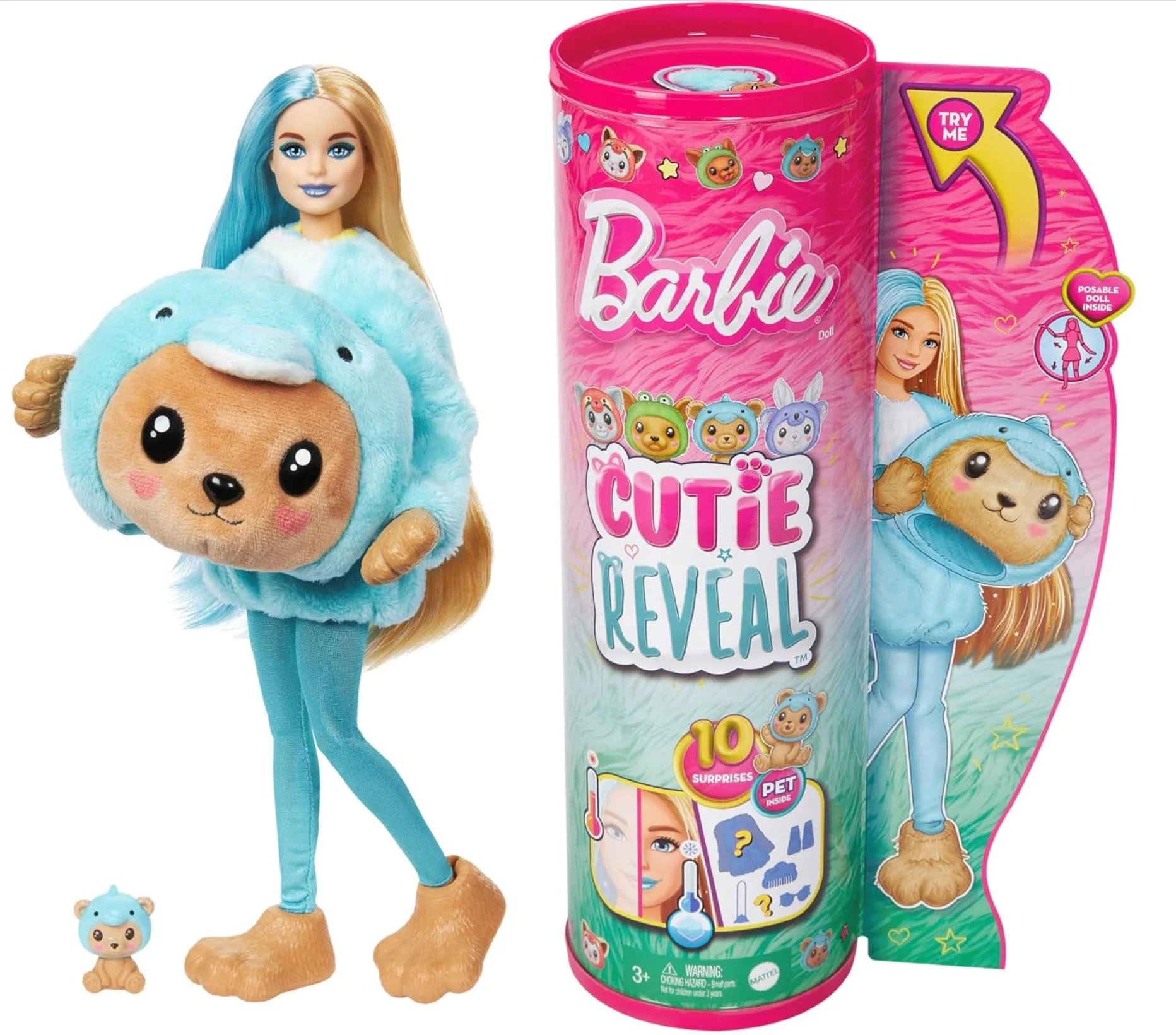 Papusa Barbie Cutie Reveal in costum de urs foto
