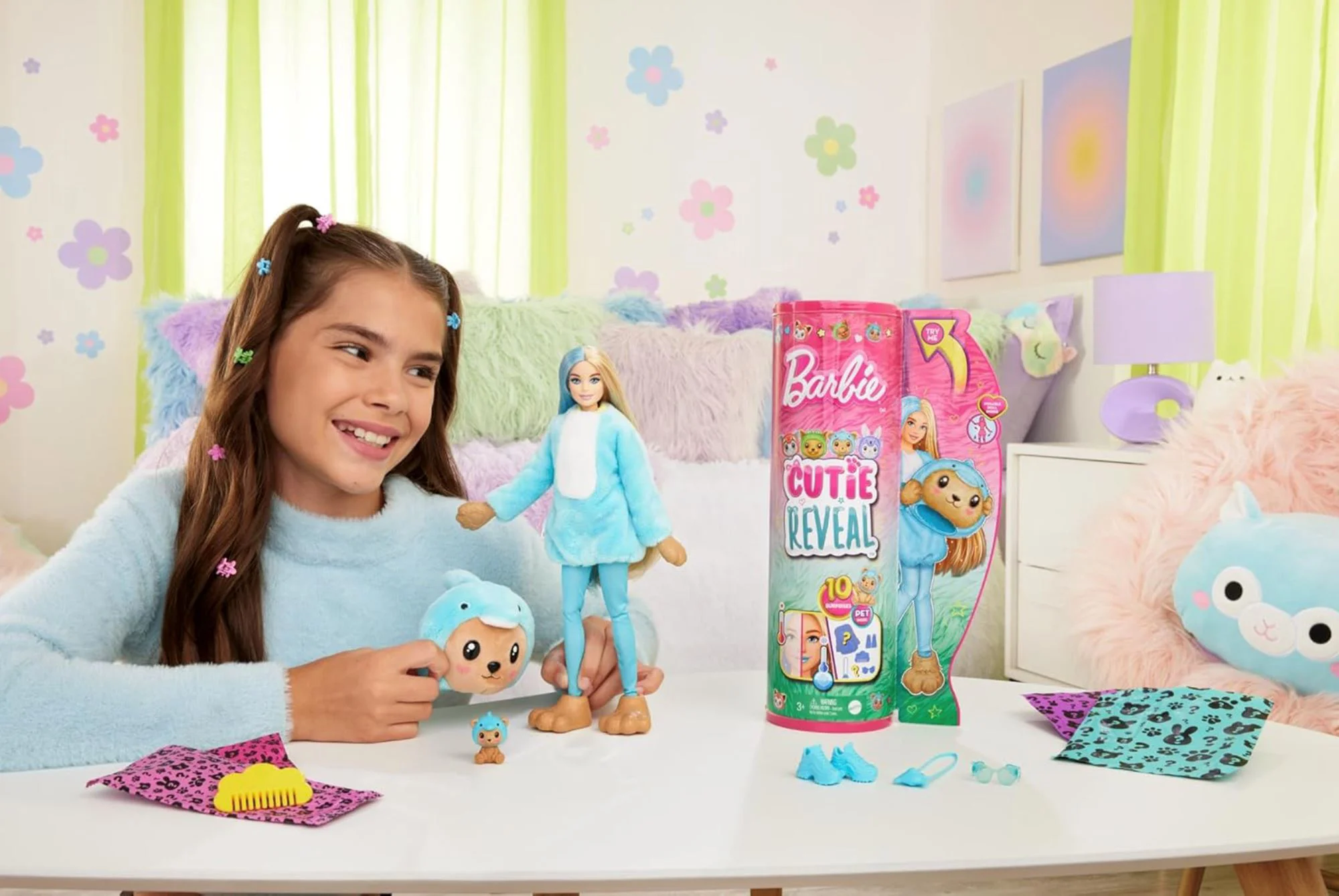 Papusa Barbie Cutie Reveal in costum de urs foto