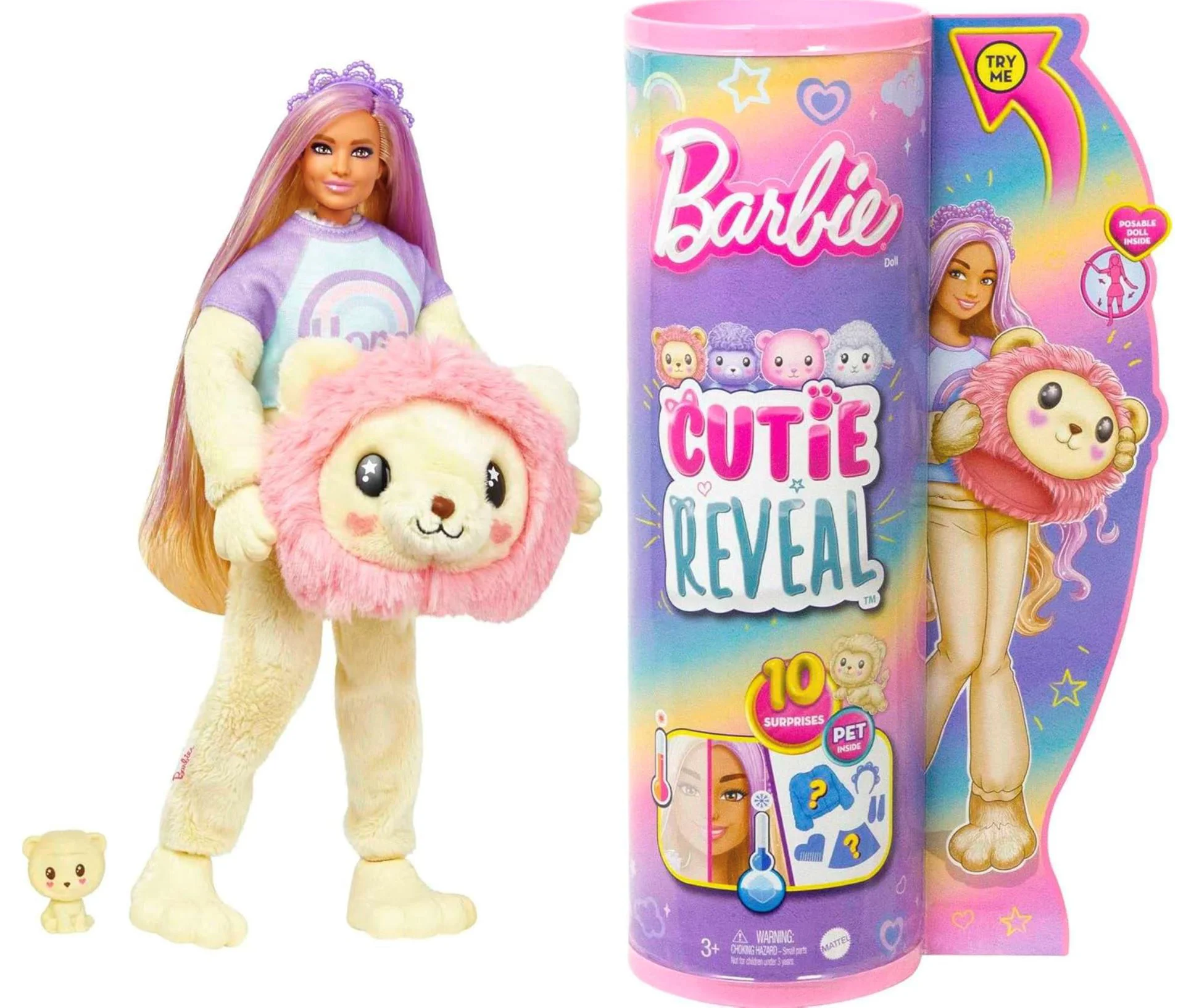 Papusa Barbie intr-un costum de leu, cu surprize foto