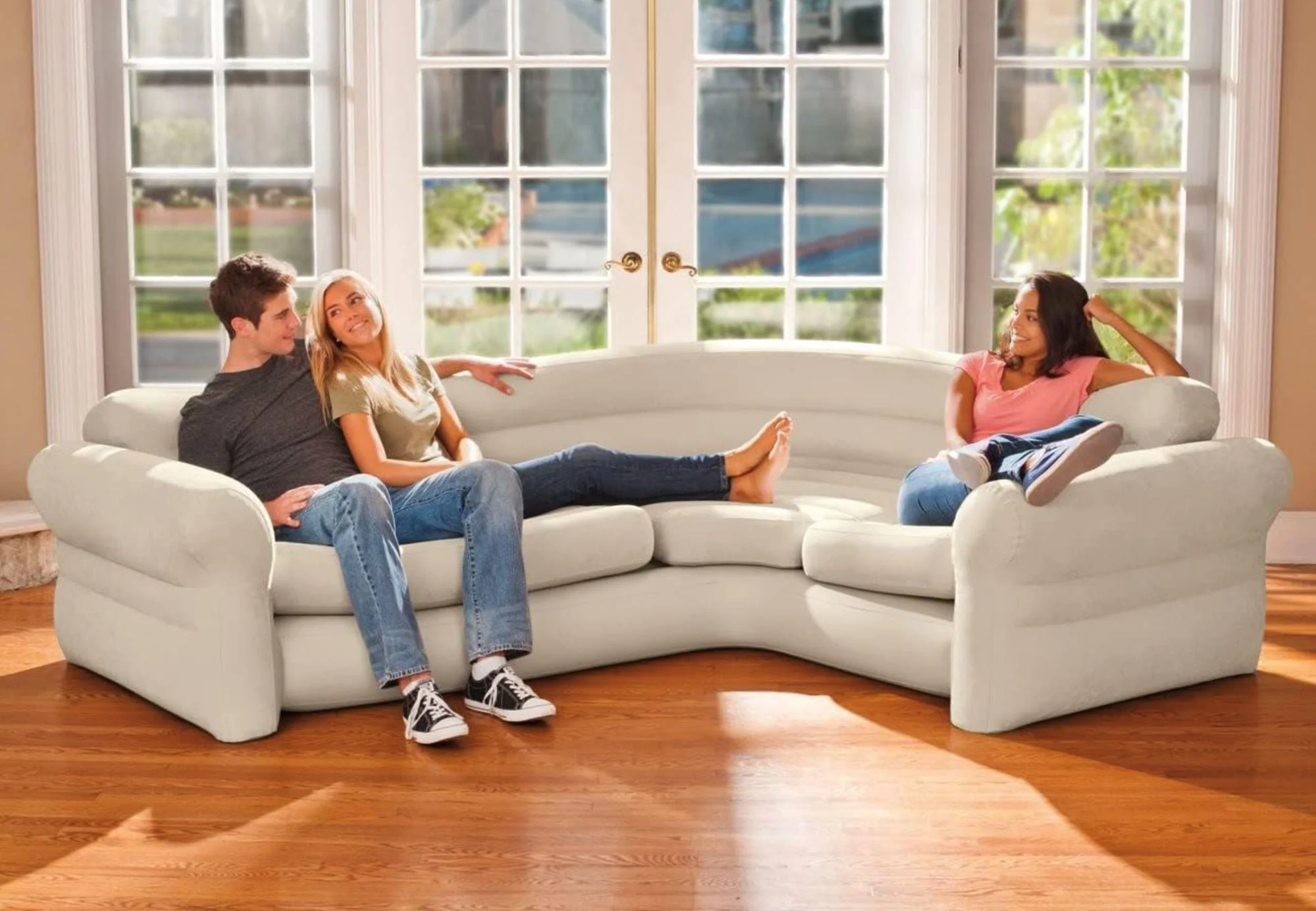 адувной угловой диван INTEX Corner Sofa, 257 × 203 × 76 см foto