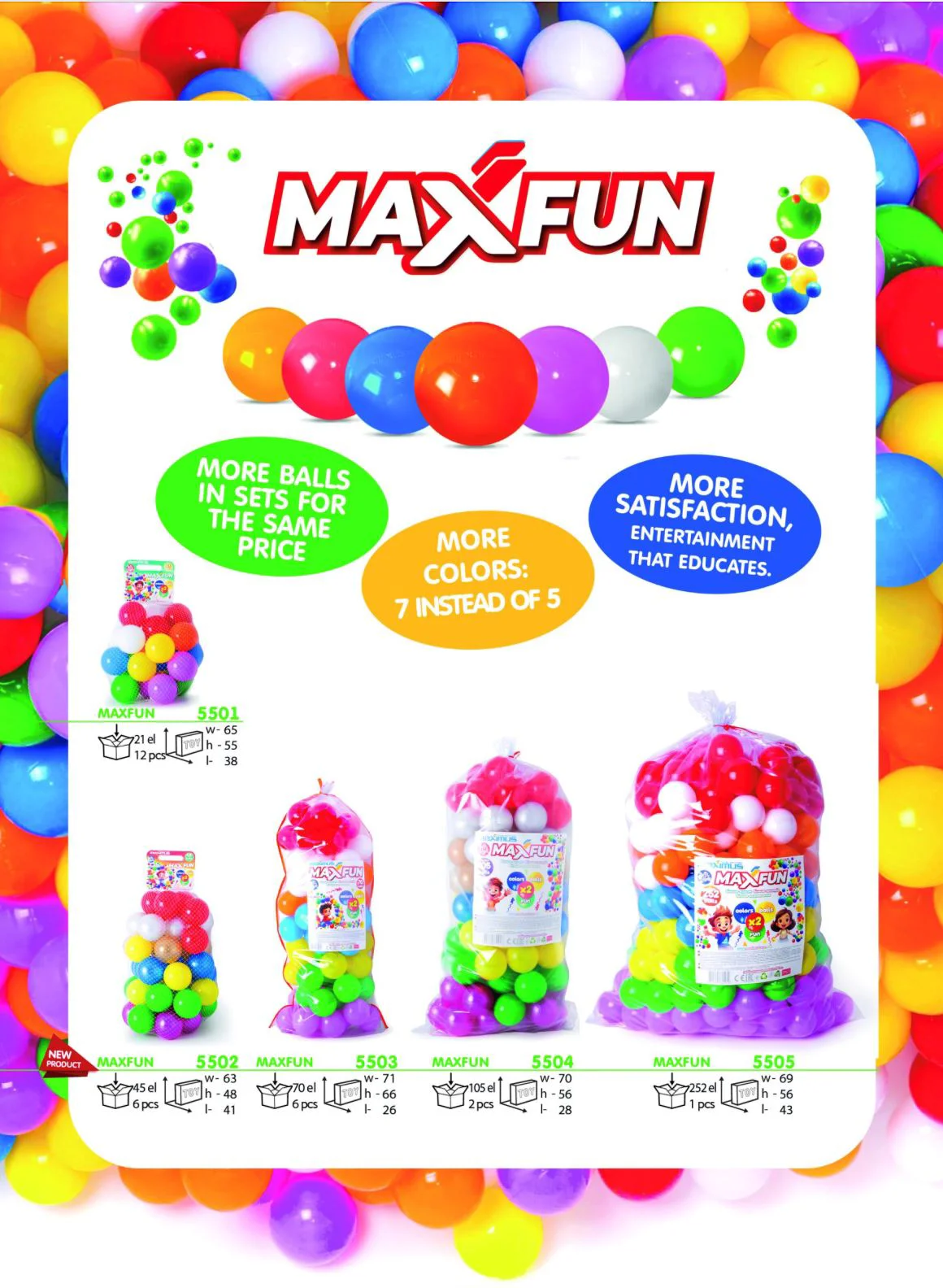 Шарики для сухого бассейна Maximus D 8 см, 500 штук foto