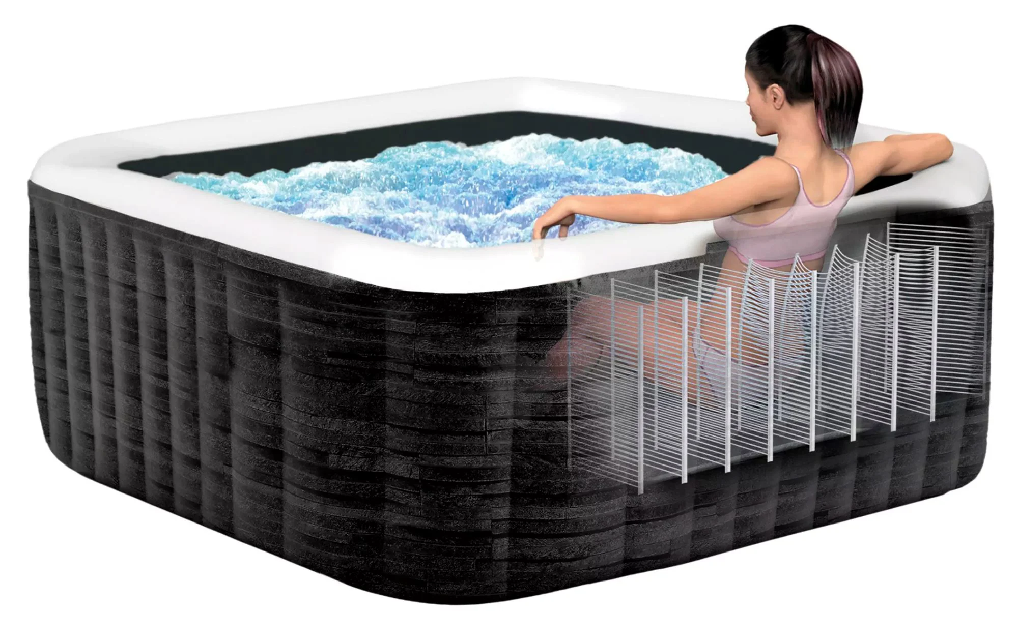 Надувной SPA-джакузи INTEX, Greystone Deluxe, 239x239x71 см, 1098 л foto