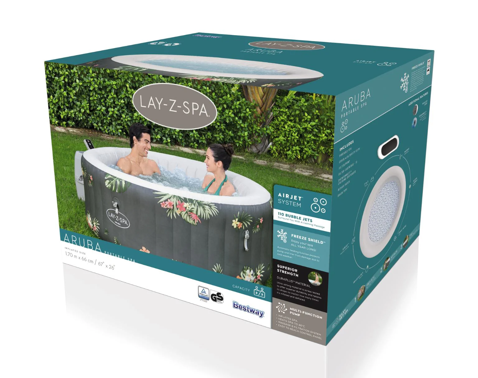 Jacuzzi Bestway SPA Aruba AirJet 170x66cm, 605L, 4 persoane foto