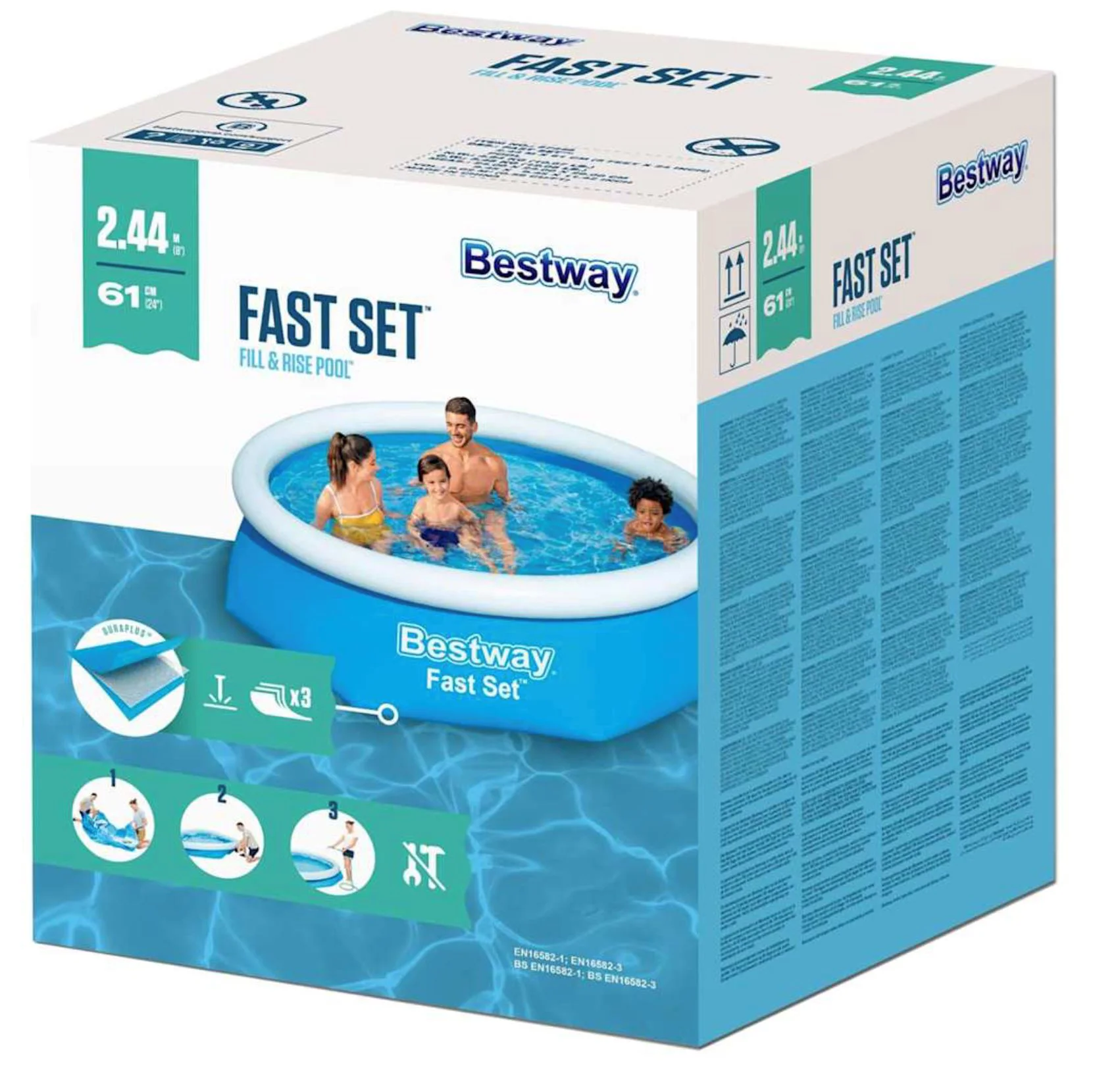 Piscina gonflabila Bestway Fast Set 244х61 cm, 1880 L foto