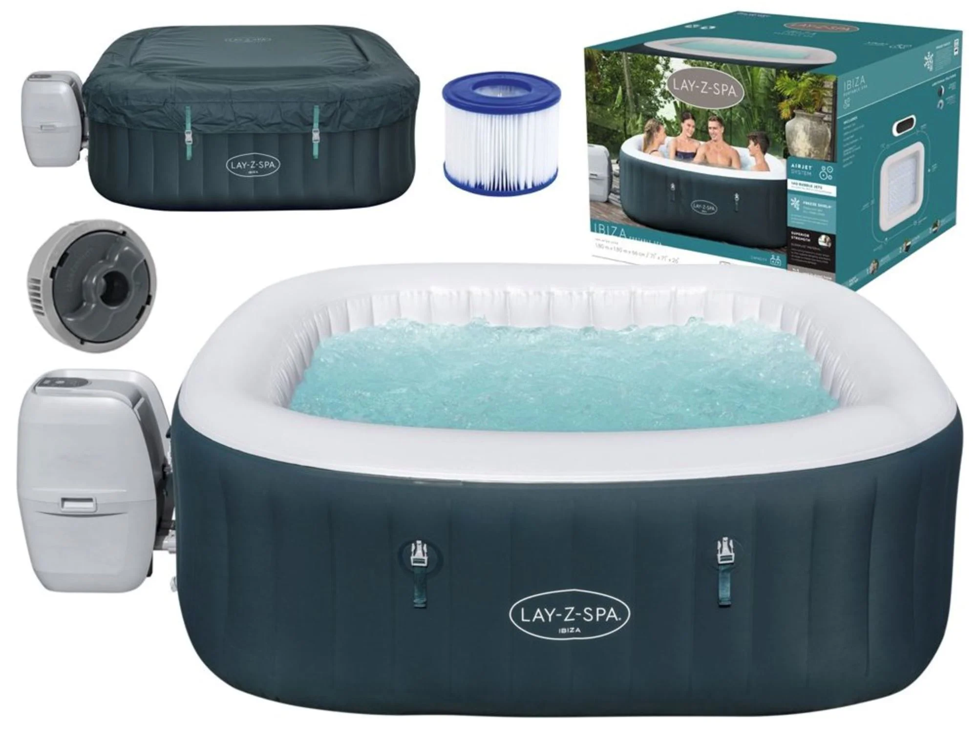 Jacuzzi Bestway SPA Ibiza AirJet, 180x66cm, 778L, 4-6 persoane foto