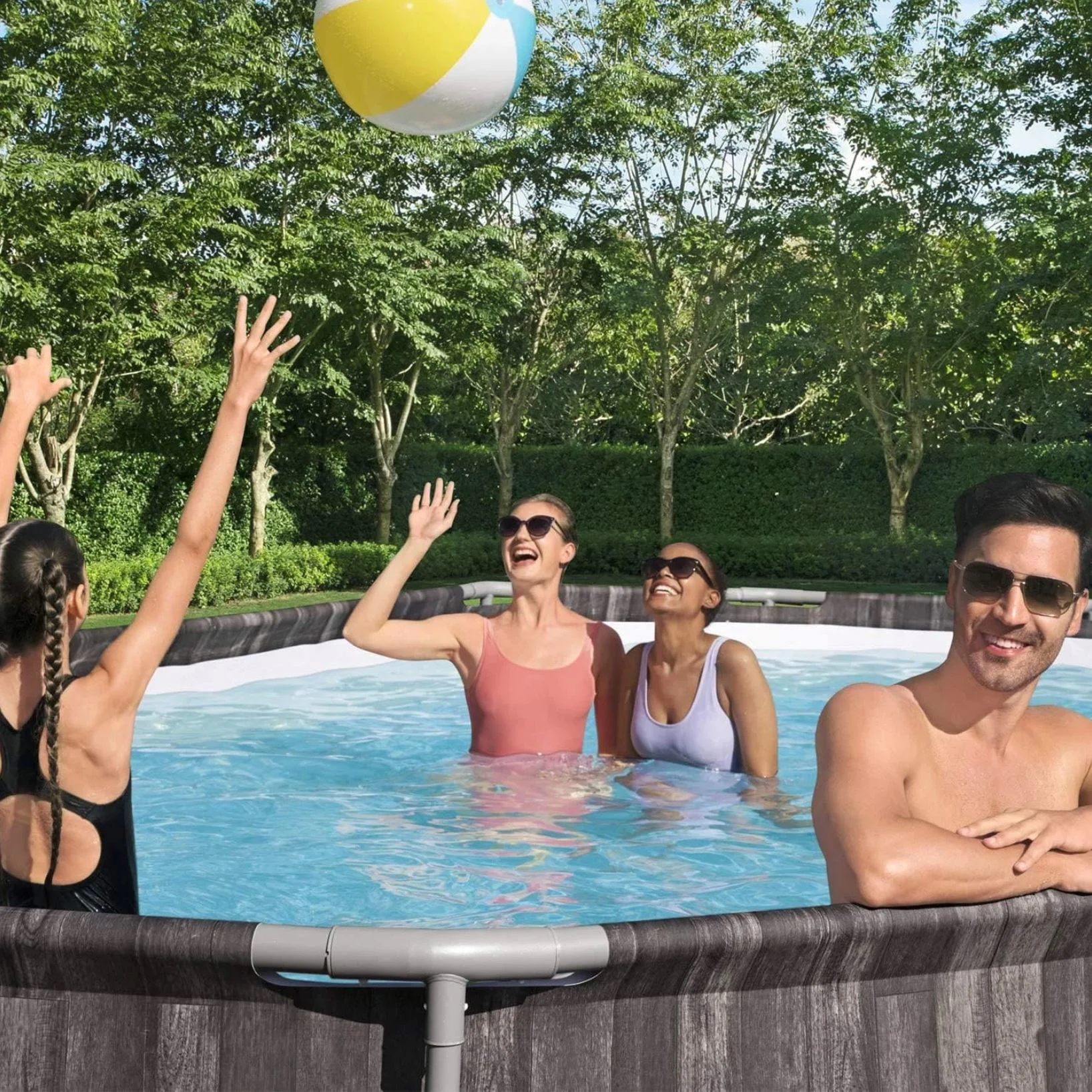 Piscina Bestway Power Steel Oval, 610x366x122cm, 20241L, carcas metal foto