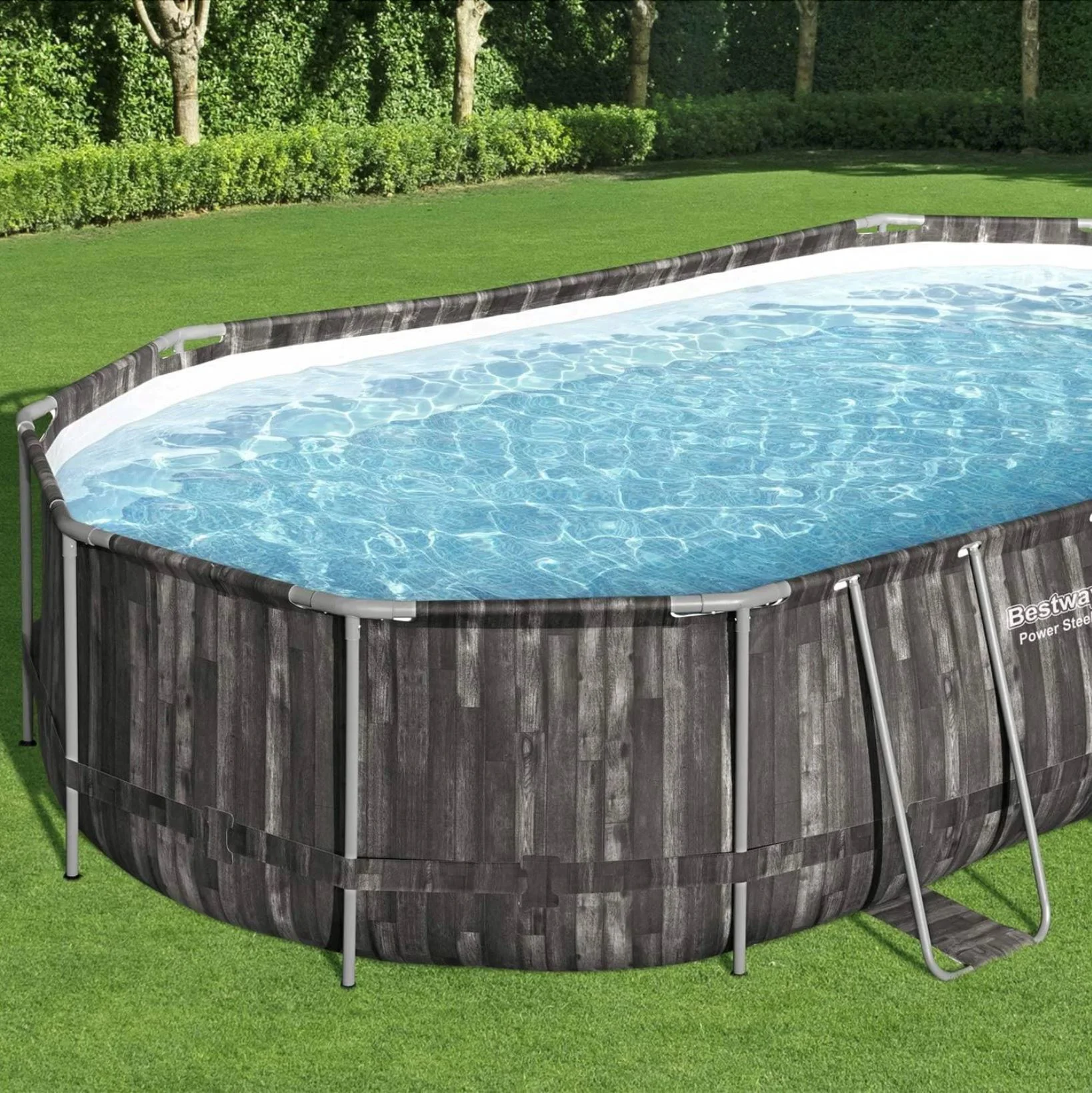 Piscina Bestway Power Steel Oval, 610x366x122cm, 20241L, carcas metal foto