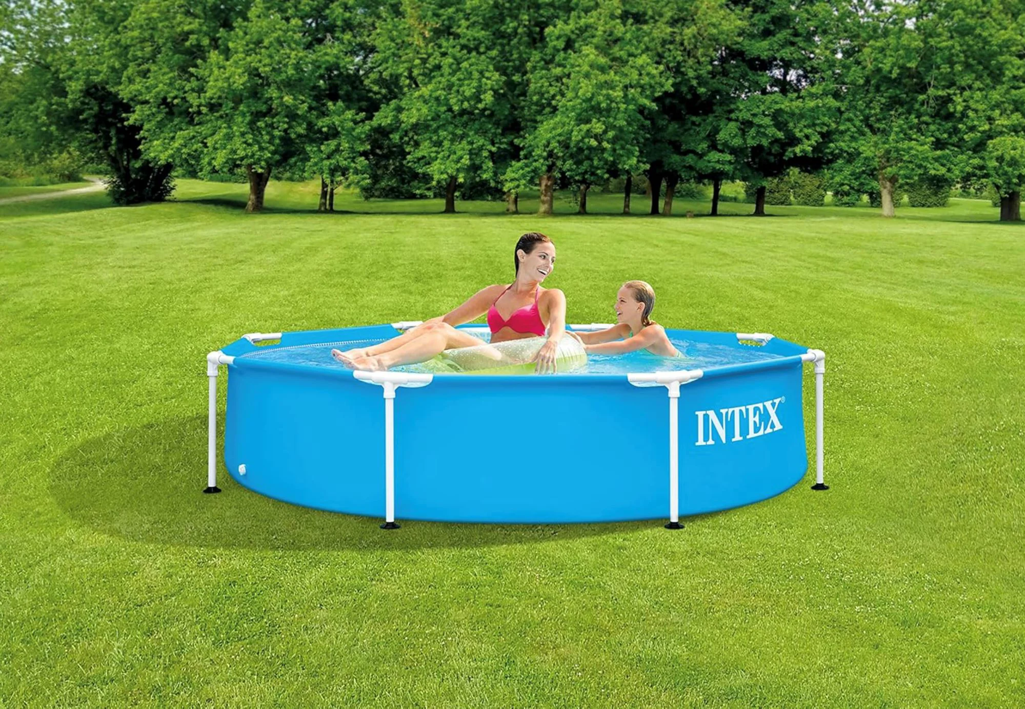 Piscina INTEX Metal Frame, 244x51cm, 1828L, cadru metalic foto