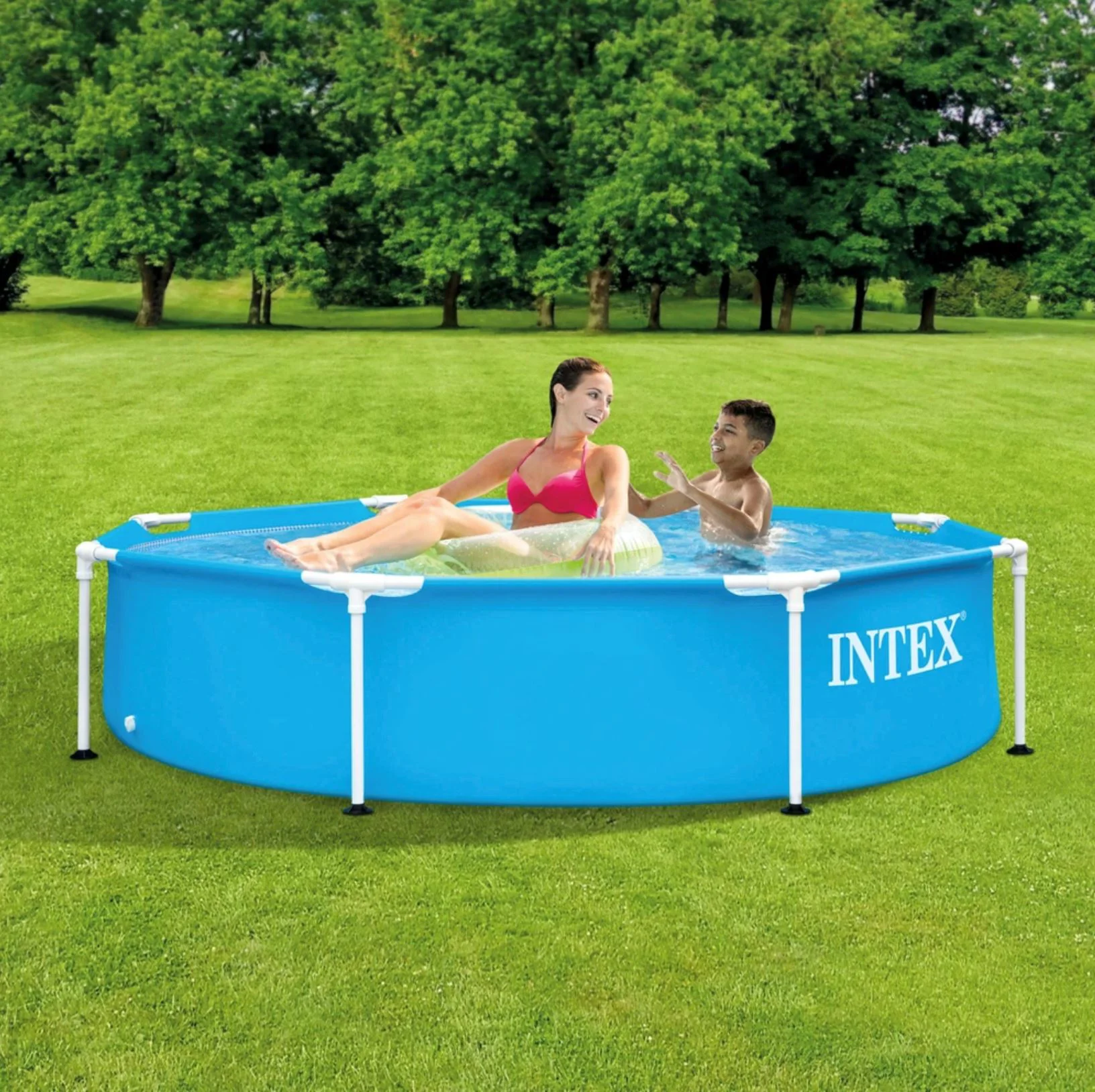 Piscina INTEX Metal Frame, 244x51cm, 1828L, cadru metalic foto