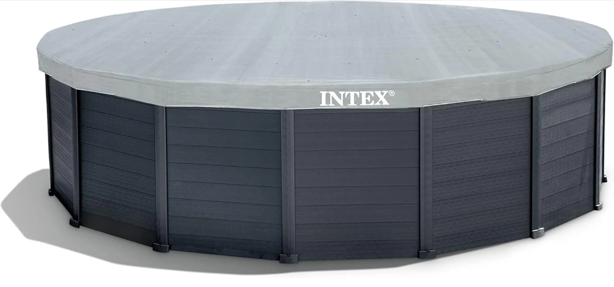 Бассейн INTEX Graphite gray panel 478Х124cm, 16805L, металлический каркас foto