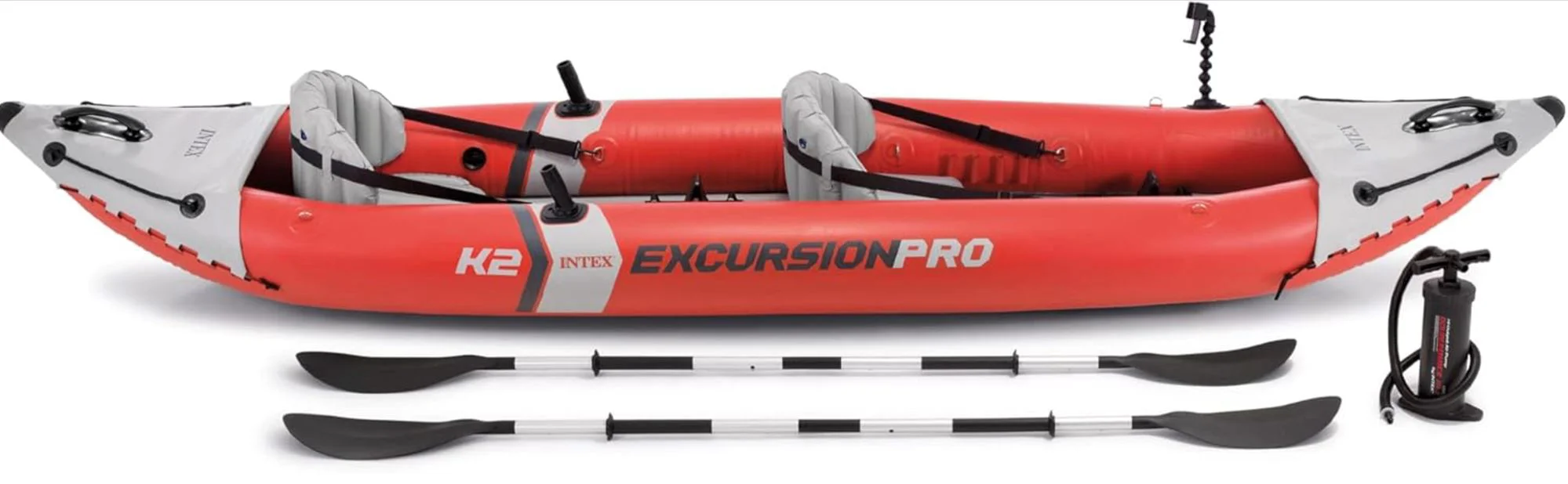 Надувной каяк INTEX Excursion Pro K2, с веслами и насосом, 384x94x46 см, до 180 кг foto